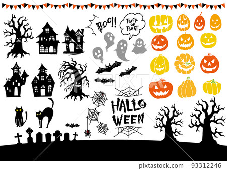 hand drawn halloween material set hand drawn halloween material set 93312246