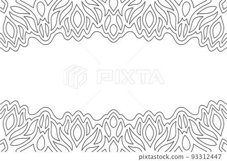 Line art for coloring book with vintage border Line art for coloring book with vintage border 93312447
