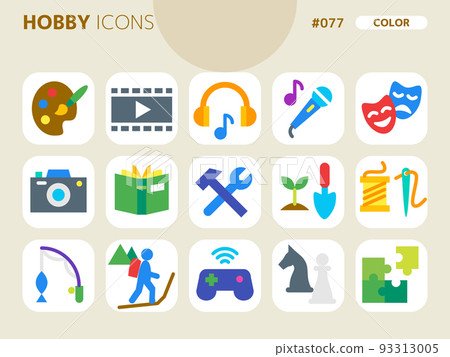 愛好相關的顏色樣式圖標 set_077 93313005