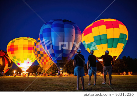 Night view of the Firelake Fireflight Balloon Festival event 93313220