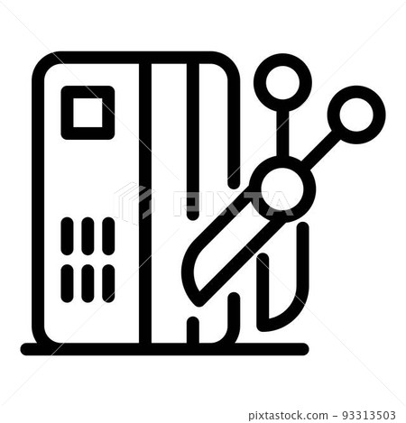 Cut credit card icon, outline style 93313503