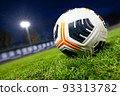 soccer ball on the lawn. football stadium at night. 93313782