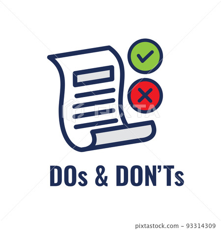 Do and Dont or Like and Unlike Icons w Positive and Negative Symbols Do and Dont or Like and Unlike Icons w Positive and Negative Symbols 93314309