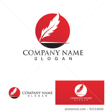 feather pen write sign logo template app icons 93314688