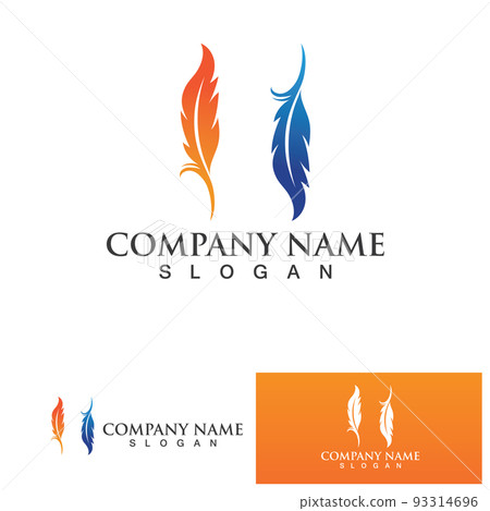 feather pen write sign logo template app icons 93314696