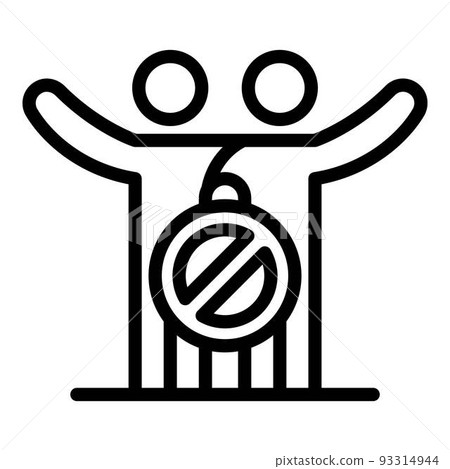 No hugs icon, outline style No hugs icon, outline style 93314944