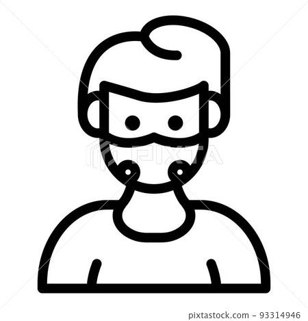 Boy with mask icon, outline style Boy with mask icon, outline style 93314946