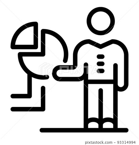 Presentation chart man icon, outline style Presentation chart man icon, outline style 93314994