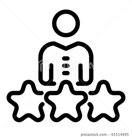 Three stars man icon, outline style Three stars man icon, outline style 93314995