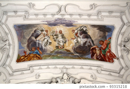 Ascension of Christ, beautiful religious fresco in Benediktbeuern, Germany Ascension of Christ, beautiful religious fresco in Benediktbeuern, Germany 93315218