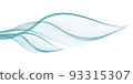 Abstract wave swoosh, blue teal swirl. Flowing color, smooth curve lines. Design element for web banner background. Vector illustration 93315307