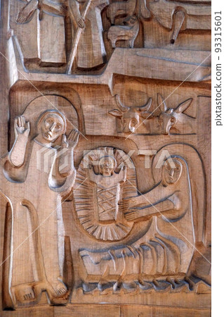 Nativity Scene, Birth of Jesus, Saint Lawrence church in Kleinostheim, Germany Nativity Scene, Birth of Jesus, Saint Lawrence church in Kleinostheim, Germany 93315601