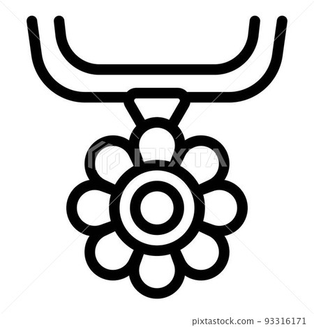 Necklace flower pendant icon, outline style 93316171