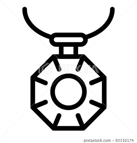 Necklace pendant icon, outline style 93316174