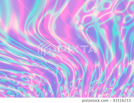Background with colorful chromatic waves, liquid hologram foil pattern 93316253