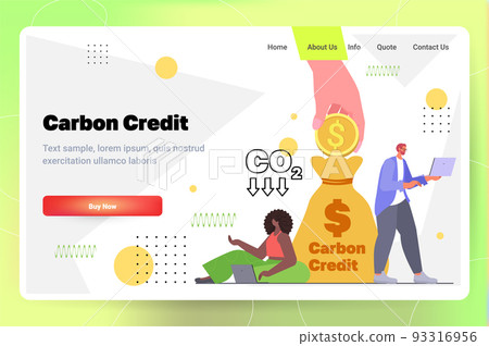 carbon credit project development concept co2 emission environment strategy sustainable ESG development 93316956