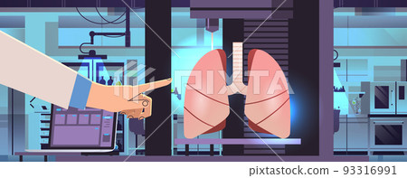 researcher hand pointing lungs model printed on 3d bio printer medical printing of human transplantation organ researcher hand pointing lungs model printed on 3d bio printer medical printing of human transplantation organ 93316991