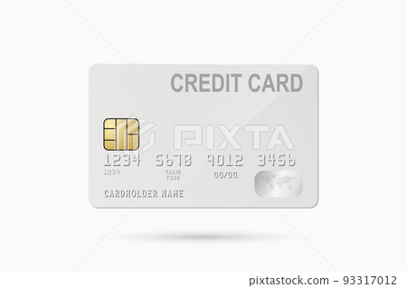 Vector 3d Realistic White Credit Card Isolated. Design Template of Plastic Credit or Debit Card for Mockup, Branding. Credit Card Payment Concept. Front View 93317012