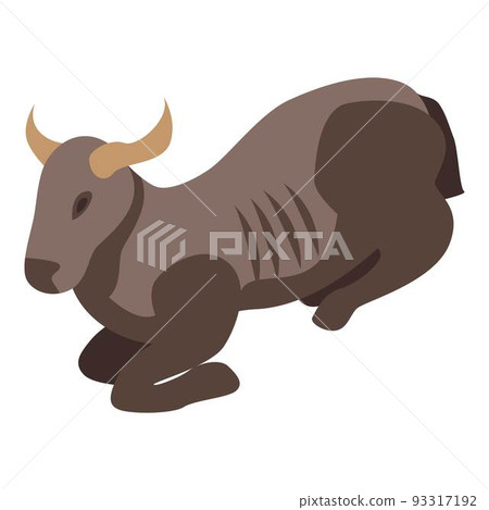 Wildebeest icon, isometric style 93317192
