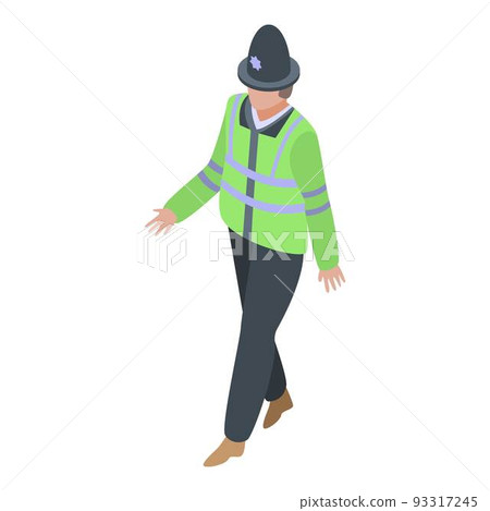 Policeman walking icon, isometric style 93317245
