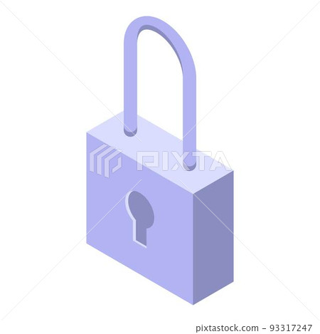 Security padlock icon, isometric style Security padlock icon, isometric style 93317247