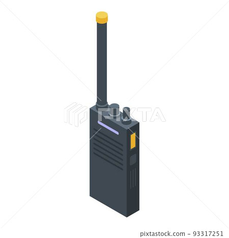 Personal guard walkie talkie icon, isometric style 93317251
