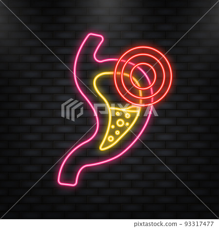 Human stomach. Healthy and unhealthy. Digestive system anatomy. Vector stock illustration. 93317477