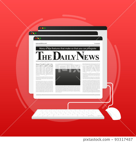 Blank daily newspaper. Breaking news. News and press. Blank daily newspaper. Breaking news. News and press. 93317487