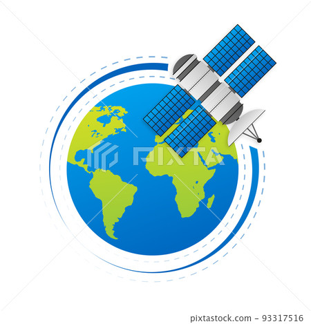 Artificial satellites gps. Communication, navigation concept. Vector illustration. Artificial satellites gps. Communication, navigation concept. Vector illustration. 93317516