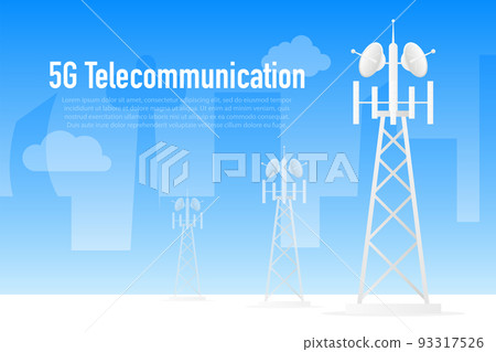 5G wireless network. High-speed mobile Internet, signal, network. 5G wireless network. High-speed mobile Internet, signal, network. 93317526