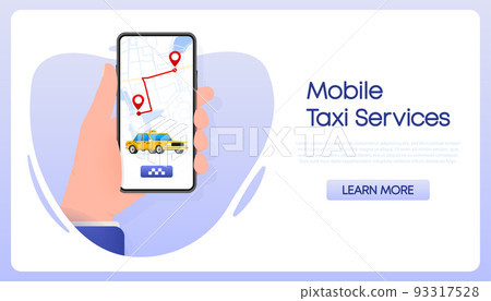 Taxi mobile application. Taxi service. Order online. Vector stock illustration. Taxi mobile application. Taxi service. Order online. Vector stock illustration. 93317528