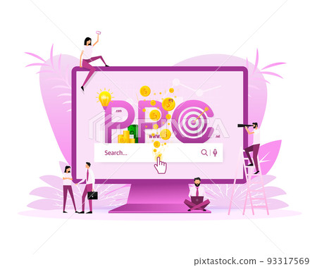 Ppc people. Web search concept. Business concept.Vector illustration digital design Ppc people. Web search concept. Business concept.Vector illustration digital design 93317569