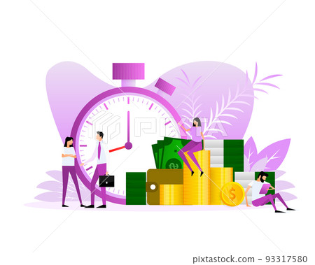 Flat illustration with management people money time for medical design. Vector illustration. Flat illustration with management people money time for medical design. Vector illustration. 93317580