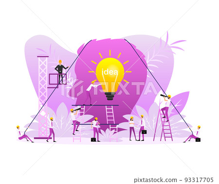Idea lamp people, great design for any purposes. Bulb light vector icon 93317705