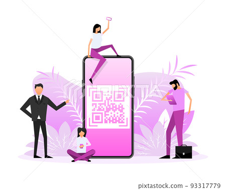 Scan qr code people, great design for any purposes. Flat design Scan qr code people, great design for any purposes. Flat design 93317779