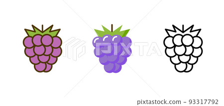 Grape vector bunch logo icon, Wine grape illustration silhouette fruit flat vine leaf berry symbol Grape vector bunch logo icon, Wine grape illustration silhouette fruit flat vine leaf berry symbol 93317792