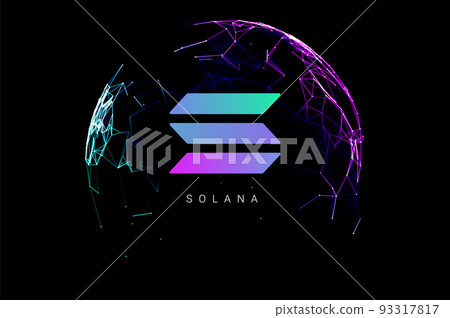 Solana logo coin icon. Isolated solana cryptocurrency token vector icon. Sol blockchain crypto bank. 93317817