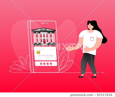 Bank building. Online banking. Money exchange, financial services, ATM. Vector stock illustration. Bank building. Online banking. Money exchange, financial services, ATM. Vector stock illustration. 93317838