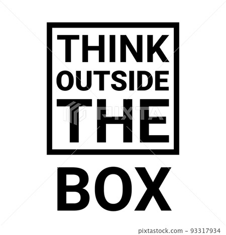 Think outside box concept vector business positive out quote motivation title. Creative think Think outside box concept vector business positive out quote motivation title. Creative think 93317934