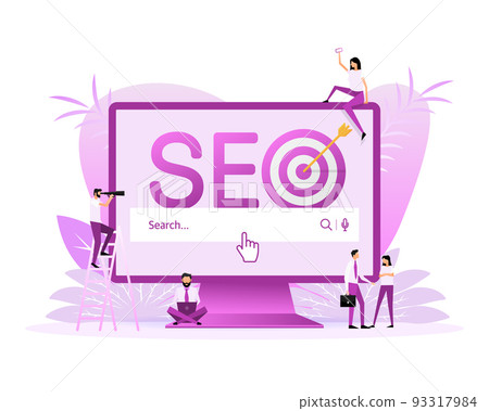 Social media marketing. Flat illustration. Isometric illustration. Flat design 93317984