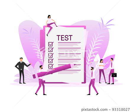 Flat infographic with test people for report design. Flat illustration Flat infographic with test people for report design. Flat illustration 93318027