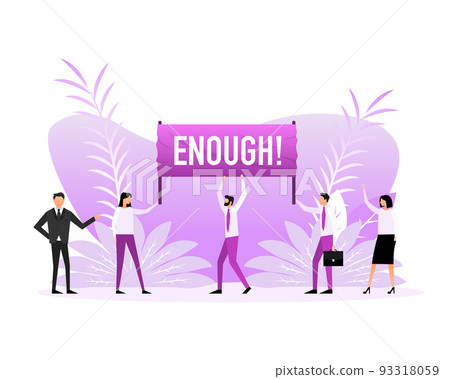 People holding a poster with text equality. Vector illustration. 93318059