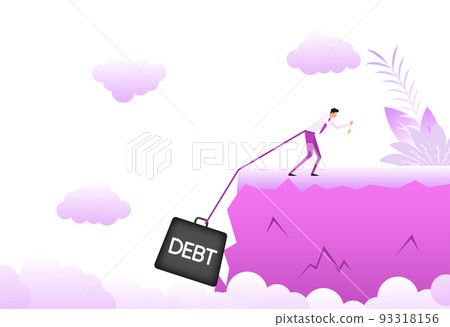 Cartoon icon with people chasm. Debt concept. Team concept. Cartoon icon with people chasm. Debt concept. Team concept. 93318156