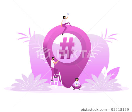 Hashtag location people, great design for any purposes. Flat vector illustration. Isometric vector Hashtag location people, great design for any purposes. Flat vector illustration. Isometric vector 93318159