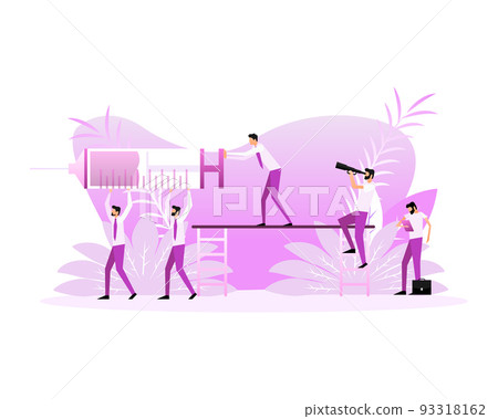 Cartoon illustration with vaccine people with syringe for concept design.Vector background Cartoon illustration with vaccine people with syringe for concept design.Vector background 93318162
