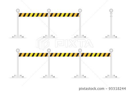 Police line. Attention sign. Police danger caution. Under constructio. Vector stock illustration. Police line. Attention sign. Police danger caution. Under constructio. Vector stock illustration. 93318244