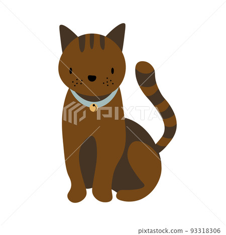 Cat icon Cute brown kitten. In cartoon style. Isolated on white background. Vector flat illustration. EPS Cat icon Cute brown kitten. In cartoon style. Isolated on white background. Vector flat illustration. EPS 93318306