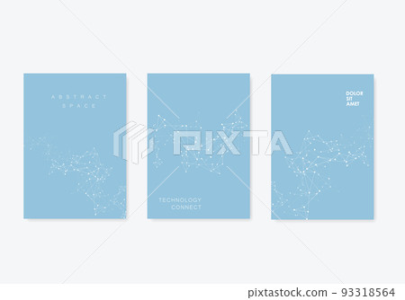 Abstract molecules brochure design. Vector cover template. Connect dots and lines. Text frame surface. Vector front page font design 93318564