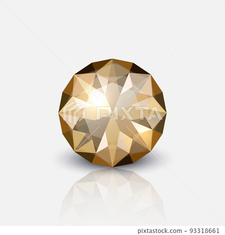 Vector 3d Realistic Transparent Gemstone, Diamond, Crystal, Rhinestone Icon Closeup Isolated on White. Jewerly Concept. Design Template, Clipart 93318661