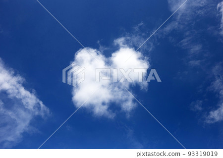Blue sky background with cloud. Heart shape - Stock Photo [93319019 ...